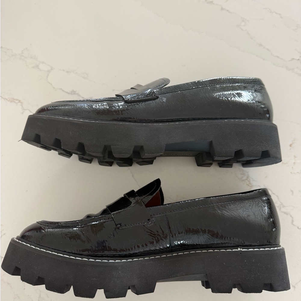 Franco Sarto Patent Lug Sole Loafer Size 8.5 W! - Picture 4 of 5